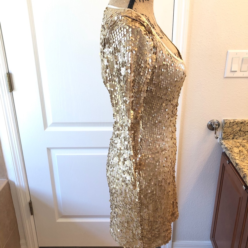 Arden B Gold cocktail Dress – Size Small - Picture 5 of 8